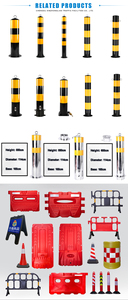 XZL PVC y acero T-Top Delineador de seguridad vial Base de goma negra suave altamente visible Poste de advertencia con base de plástico - Product Image 5