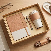 Coffret Cadeau d'Entreprise Écologique Personnalisé avec Logo, Stylo Bille et Tasse à Café – Souvenir Promotionnel d'Affaires