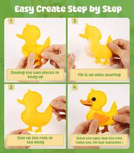 Libro di Puzzle in Feltro da Cucire per Bambini dai 6 Anni in Su, Set per Principianti per Creare Animali da Fattoria Imbottiti Fai-da-Te, Modello Personalizzato - Product Image 5