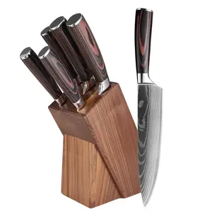 XITUO keskin 6 adet mutfak bıçağı seti içerir şefin bıçak, ekmek bıçağı, kemiksi saplı bıçak, meyve bıçağı, katı ahşap bıçak tutucu