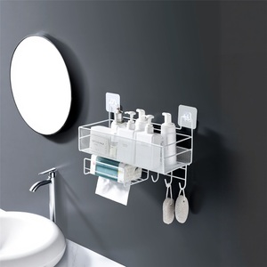 Modern <b>Corner</b> Bathroom <b>Storage</b> Rack Zinc Alloy <b>Kitchen</b> Wall Mount Dormitory Use Free Punching - Product Image 2