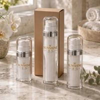 Bouteilles sous vide en plastique écologiques personnalisables de 15 ml/30 ml/50 ml avec inserts remplaçables, adaptées au reconditionnement des lotions