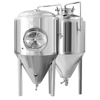 Réservoir de fermentation de vin d'équipement de brasserie 200L réservoir de fermenteur de bière conique à double enveloppe d'acier inoxydable