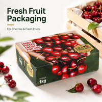Boîte en carton ondulé pour cerises avec inserts en mousse et aérations - Emballage OEM en matériaux recyclés pour l'expédition de baies délicates et de coffrets cadeaux gastronomiques