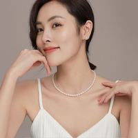 Collier de perles d'eau douce naturelles fines pour femmes, été, argent sterling 925, collier à perles, chaîne de clavicule, bijoux