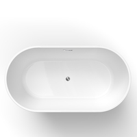 Drain de sol autoportant moderne et luxueux en acrylique, avec couvercle en laiton chromé, construction durable, forme ovale, drain central