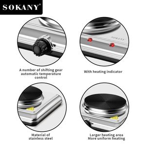 Sokany bếp điện xách tay đôi rắn nóng tấm Nấu Ăn Hàng đầu bếp thép không gỉ điện 2 Burner Bếp cảm ứng - Product Image 6