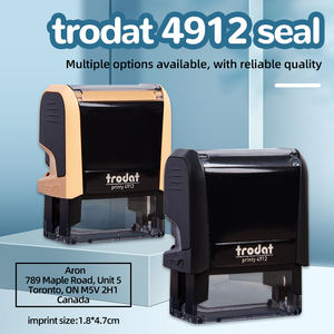 4912 自动印字印章 彩色塑料数码印刷 DIY 自定义文字内容 47*18mm 倾斜式翻盖办公用 - Product Image 2