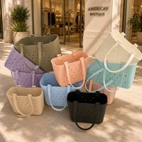 Strandtas met eigen logo, nieuw modeontwerp, EVE BAG, milieuvriendelijk, lichtgewicht, zacht, opvouwbaar, waterdicht, grote capaciteit, kleurrijk stippenpatroon