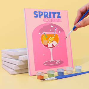 6 pezzi, mini vernice per bevande estive fai da te con set di numeri, pittura appesa per decorazioni artistiche e artigianali del soggiorno - Product Image 2