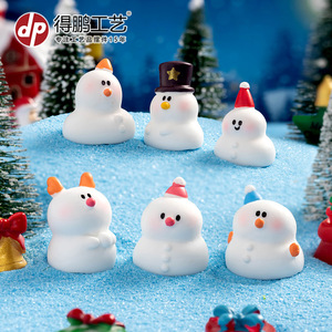 Adorable poupée bonhomme de neige de Noël en résine, mini-ornement, décoration intérieure, accessoire pour maison de poupée - Product Image 5