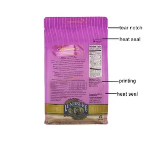 고품질 식품 종류 봉투 포장 클래식 자스민 쌀 봉투 손잡이 부착/비닐 밥 봉투 1kg 3kg 5kg
