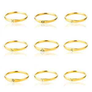 Anillo nuevo y sencillo para parejas, anillo de acero inoxidable dorado y plateado para mujer, Hainon 666 - Product Image 1