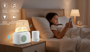 Machine à bruit blanc rechargeable pour chevet avec lumière RGB, minuterie, commande vocale et woofer - Marque privée disponible - Product Image 3