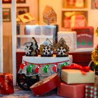 Offre Spéciale Cadeaux de Noël PC2319 Maison de Poupées Miniature en Bois DIY Kit Maison de Poupées Miniature
