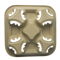 Porte-gobelets vert olive 2/4 tasses, plateau de transport jetable pour boissons chaudes ou froides