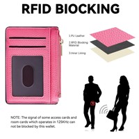 Dompet Kartu Kredit Wanita Kecil Tipis dengan Pelindung RFID |   Dompet ID Mini Imut Minimalis dengan Resleting