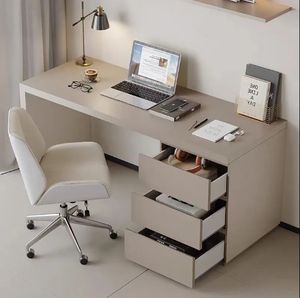 Escritorio de madera maciza <span class=keywords><strong>con</strong></span> cajón, cómoda, escritorio integrado, dormitorio, <span class=keywords><strong>mesa</strong></span> de <span class=keywords><strong>estudio</strong></span> sencilla para el hogar, combinación de estantería - Product Image 1