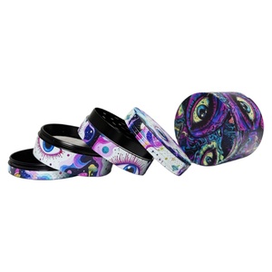 <b>Herb</b> Grinder 6 Pcs Display <b>Box</b> Round Magnetic Metal Dry <b>Herb</b> Grinder With Sharp Teeth And Colorful Design - Product Image 2