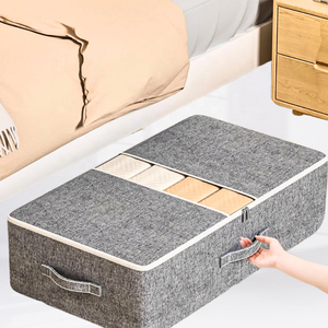 Conteneurs de rangement sous le lit pliables et robustes avec fenêtre transparente, organisateurs de rangement pour couvertures, vêtements et placards - Product Image 1