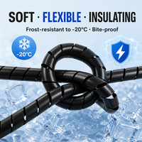 Gaine spirale flexible en PE pour câbles, noir et blanc, 4mm 6mm 8mm 10mm, pour isolation électrique