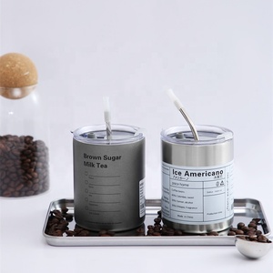 300ml Lowball Double Wall Insulated 10 oz 10oz <strong>Stainless</strong> <strong>Steel</strong> <strong>Tumbler</strong> Cup with Straw Lid - Product Image 3