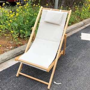 Nouveautés Chaise de <span class=keywords><strong>plage</strong></span> pliable traditionnelle Chaise de Bach de jardin en bois dur avec oreiller - Product Image 4