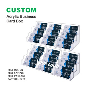 Dispensador de tarjetas de visita ecológico de acrílico transparente de 3 capas personalizado para eventos y presentaciones de tarjetas de visita - Product Image 1