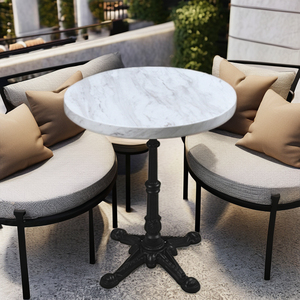 Bàn ghế quán bar hiện đại phong cách châu Âu và Mỹ, chất lượng cao, mặt bàn bằng đá cẩm thạch Arabescato, khung sắt kim loại. - Product Image 6