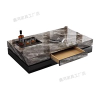 Table basse ronde moderne de luxe italienne en pierre frittée, ensemble de tables gigognes pour appartement, prix de gros usine