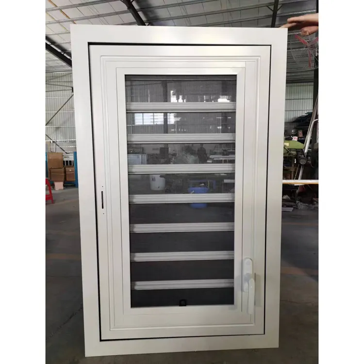 glass jalousie window White Aluminium Frame Fixed Adjustable louver frame and jalousie windows