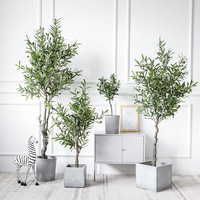 Arbre d'olivier artificiel en fibre de verre pour extérieur, à position fixe, pour aménagement paysager commercial et hôtelier