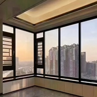 Fenêtre fixe en aluminium à rupture de pont thermique RC3, double vitrage en verre trempé transparent, classement énergétique, résistance à la corrosion, taille personnalisée