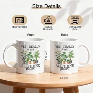 Mug à café <span class=keywords><strong>en</strong></span> céramique amusant pour les amoureux des plantes, 12 oz, avec la citation « Oui, j'ai <span class=keywords><strong>vraiment</strong></span> <span class=keywords><strong>besoin</strong></span> de toutes ces plantes » pour les jardiniers, les mamans et les papas plantes. - Product Image 2