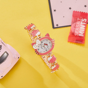 Reloj de Pulsera para Niñas, Diseño de Hello Kitty, Estilo Moderno para Estudiantes, Reloj Electrónico de Cuarzo con Dibujos Animados - Product Image 4