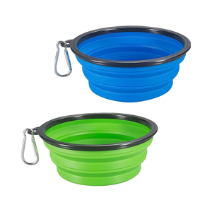 <span class=keywords><strong>Comsun</strong></span> mangkuk anjing lipat, 2 pak ekstra besar dapat dilipat cangkir PC piring perjalanan portabel biru hijau makanan kucing peliharaan Air - Product Image 2