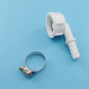 Plastik konektör çamaşır makinesi konektörü su giriş hortumu musluk konnektörü ile beyaz kelepçe