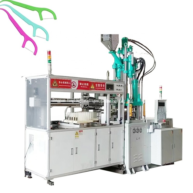 Automatic Equipment Manufacturing Plastic Flosser Dental Floss Stick Tooth Pick Vertical Injection Molding Making  Machine