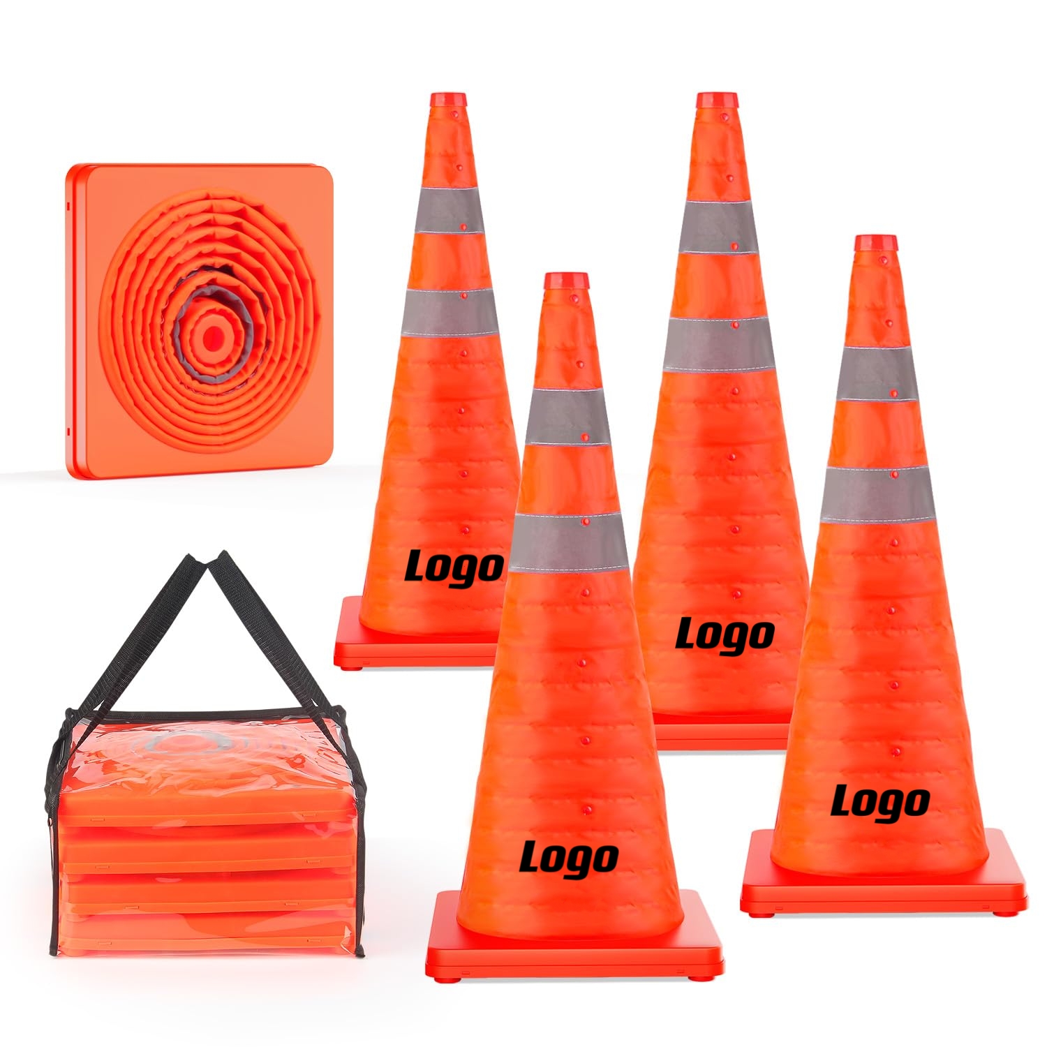 36" Safey Traffic Cones Strong Fluorescent Orange Traffic Cone||Toolots - View #9