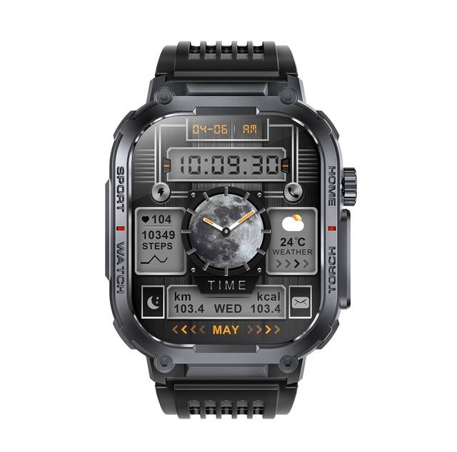 Rugged 3ATM Waterproof Smartwatch Men 2.02 Inch BT Call Heart Rate Flashlight Multi-Sport Watch Factory Wholesale