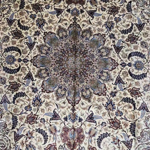 Großbestellung Möglich: Vintage Creme-Braune Blumen-Perserteppiche und -Läufer aus Modalgewebe zum Verkauf, 150*225cm - Product Image 6