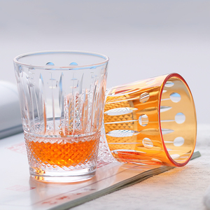 Vaso de whisky Louis multicolor Edo Kiriko de alta calidad, vaso de vino de bebida de cristal transparente cortado a mano de 10 oz con grabado - Product Image 4