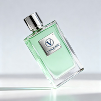 Flacons de parfum en verre carré noir vintage de luxe personnalisés, 30 ml, 50 ml, 100 ml, portables, vides, faciles à ouvrir, avec couvercle en bois et en plastique