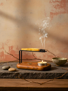 Articles de décoration créatifs multi-usages pour la maison, brûleur d'encens en bois, support en laiton pour bâtonnets d'encens et sauge, porte-encens parfumé - Product Image 1