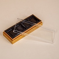 Boîtes d'emballage alimentaire en acrylique doré personnalisées, style couvercle et base, pour bonbons sucrés, pour la Saint-Valentin ou un mariage