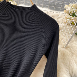 Abito lungo invernale in maglia nera con motivo <span class=keywords><strong>arancione</strong></span> - Product Image 6