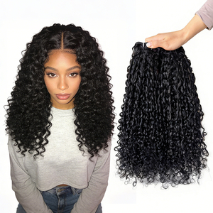 Extensions de Cheveux Humains Bouclés Pixie Brésiliens 100% Naturels, Lot de Tissages Bouclés de 24 Pouces, Couleur Naturelle - Product Image 1