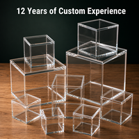 Boîte en acrylique transparente personnalisée, cube de présentation, conteneur en acrylique pour le rangement, personnalisation du LOGO, taille, forme, couleur