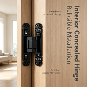 Charnière invisible réglable 3D en alliage de zinc robuste et moderne pour porte en bois, capacité 120 kg - Product Image 3