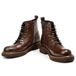<b>Spring</b> Summer Autumn Winter Men's Leather <b>Boots</b> - Vintage Style - Soft and Breathable Casual Wear-Resistant - Trendy Ankle <b>Boots</b> - Product Image 2